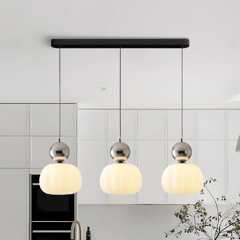 Elegante Art Deco Pendelleuchte Creme Modern