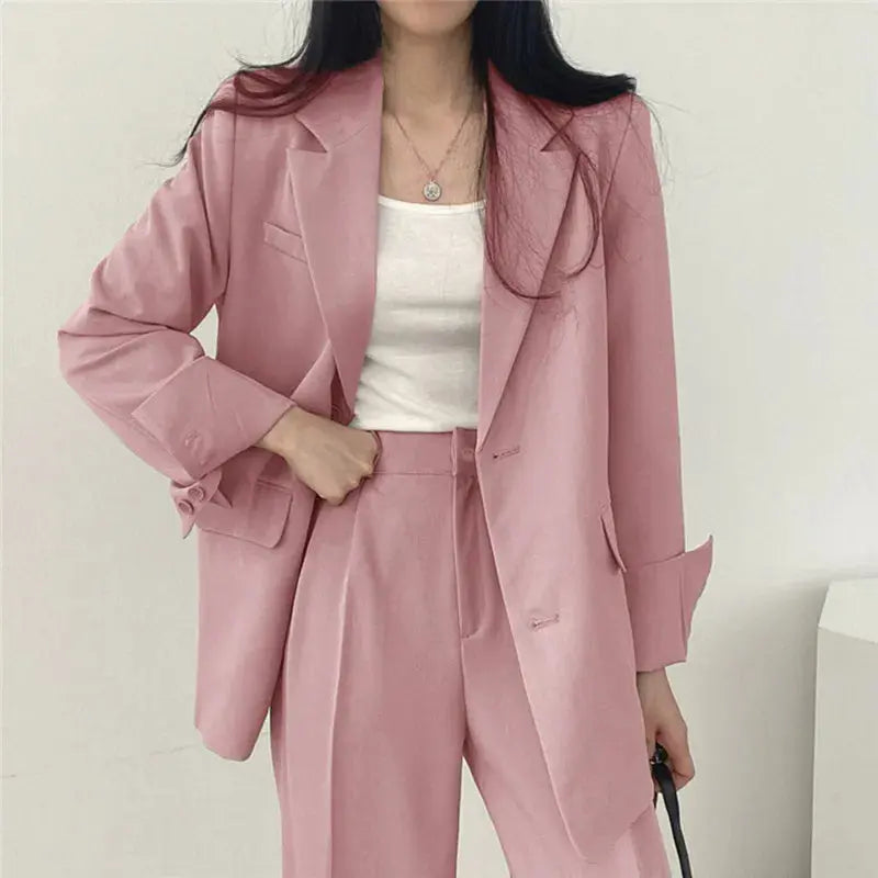 Damen Blazer Anzug Set Einfarbig Geschnitten - BerlinGlamour
