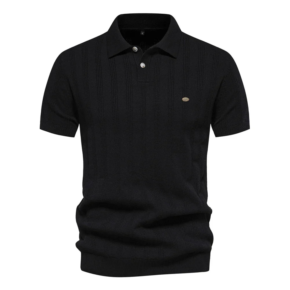 Poloshirt Streifenmuster Gestrickt Modern
