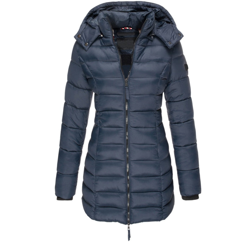 Daunenjacke Warm mit Kapuze und Reißverschluss - BerlinGlamour