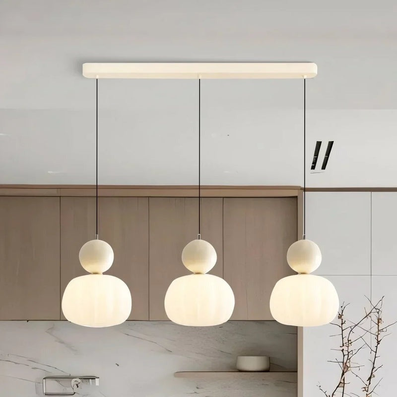 Elegante Art Deco Pendelleuchte Creme Modern