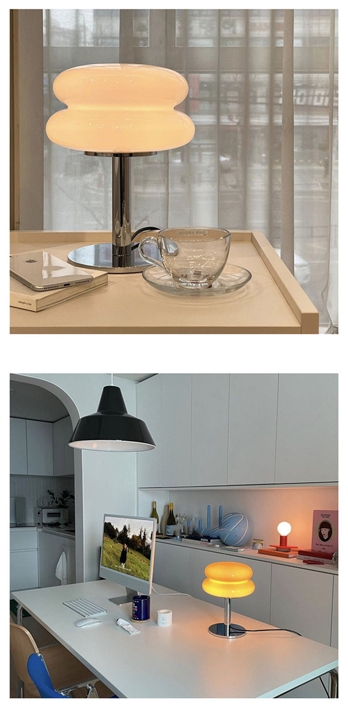 Moderne Glas Tischlampe LED Dimmbar Schlafzimmer