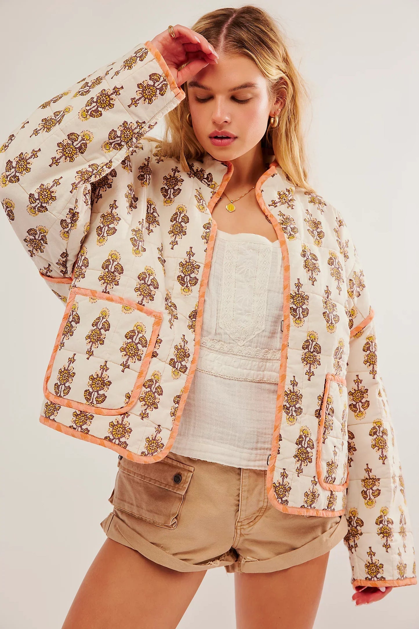 Damen Übergangsjacke Steppjacke mit Print Damenjacke