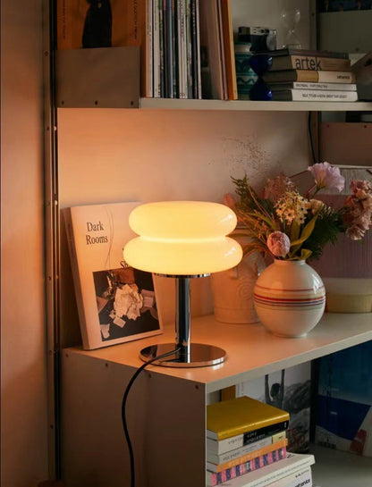 Moderne Glas Tischlampe LED Dimmbar Schlafzimmer