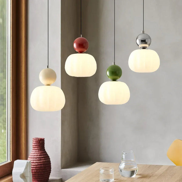 Elegante Art Deco Pendelleuchte Creme Modern
