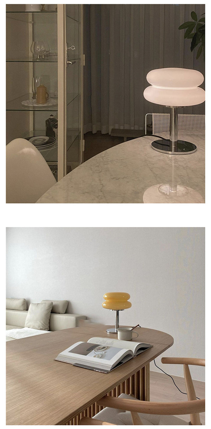 Moderne Glas Tischlampe LED Dimmbar Schlafzimmer