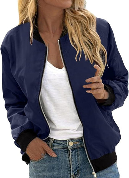 Bomberjacke Damen Blumenmuster Trendy Sommer