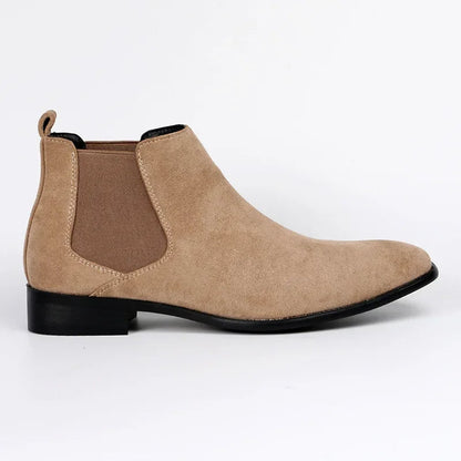 Herren Chelsea Stiefel Hochwertig Leder Schwarz