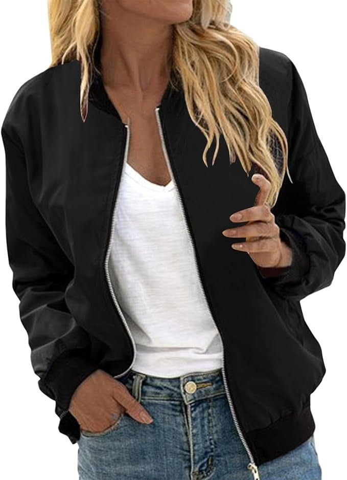 Bomberjacke Damen Blumenmuster Trendy Sommer