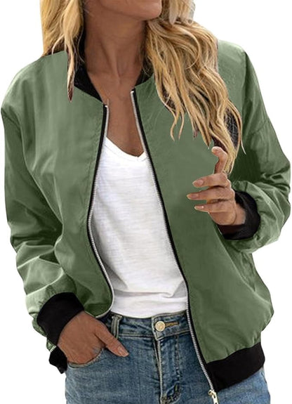 Bomberjacke Damen Blumenmuster Trendy Sommer