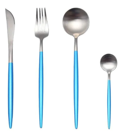Edelstahl Besteck Set 24 Teile Gold Silber Luxus