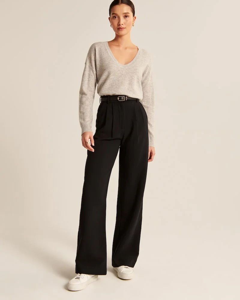 Damenschuhe passen nicht, es ist eine Hose: Damen Weite Bein Jeanshose - BerlinGlamour