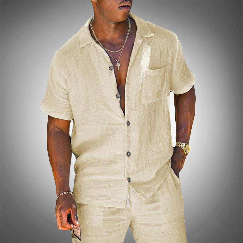 Herren Leinenanzug Zweiteiler Elegant Bequem Sommer