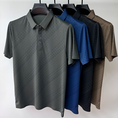 Herren Polo Seide Muster Luxus Komfort