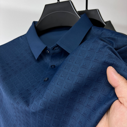Herren Polo Seide Muster Luxus Komfort