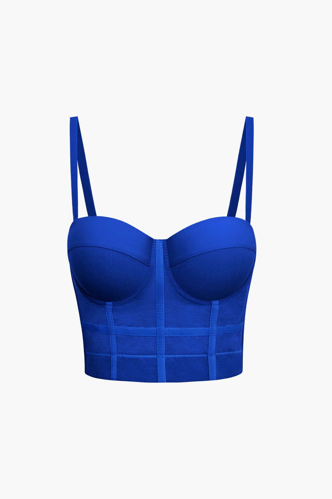 Bustier-Top Figurbetont Mit Bügel-Cups und Mesh-Struktur