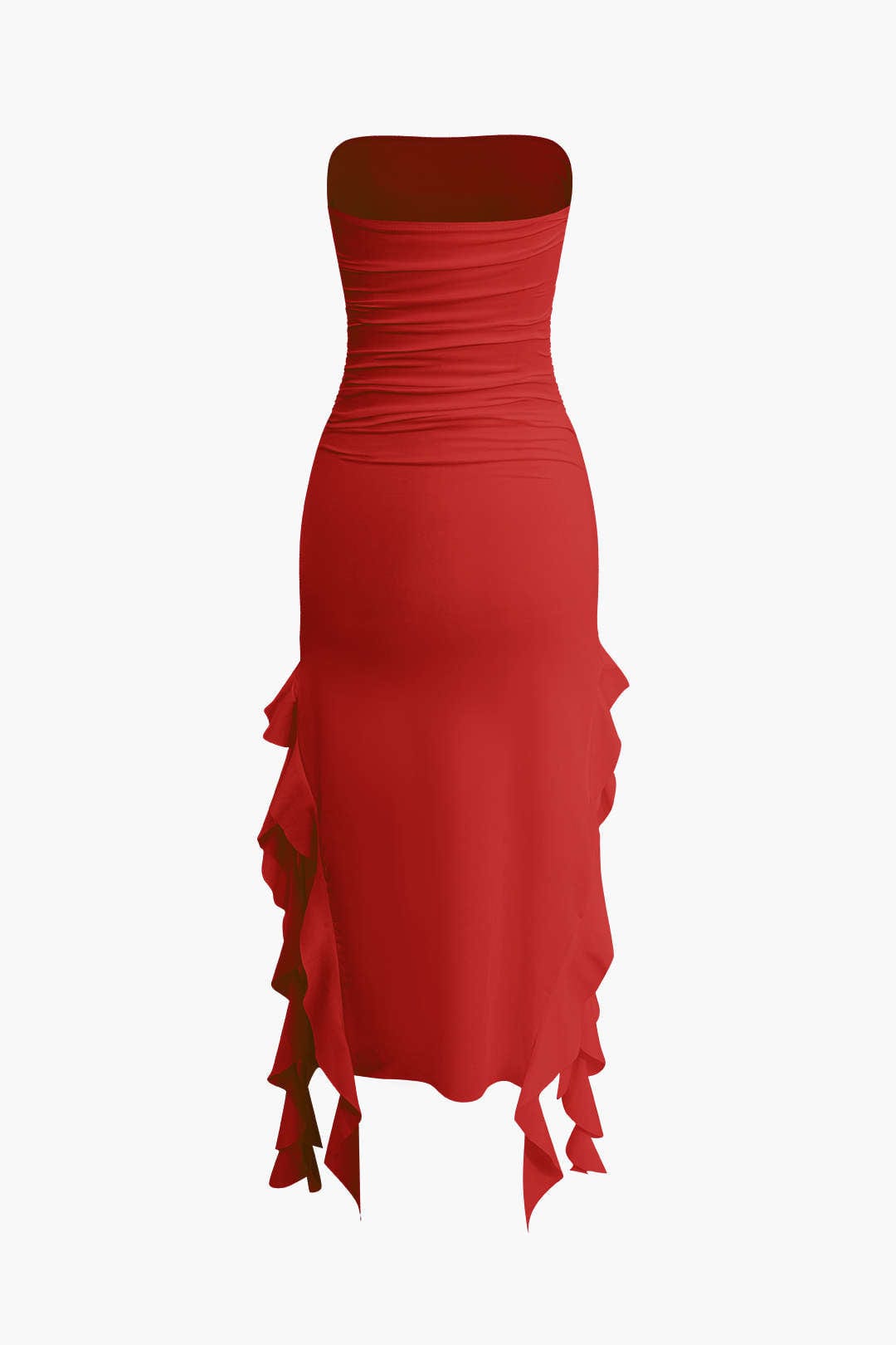 Elegantes Maxikleid mit Volant und Rüschen