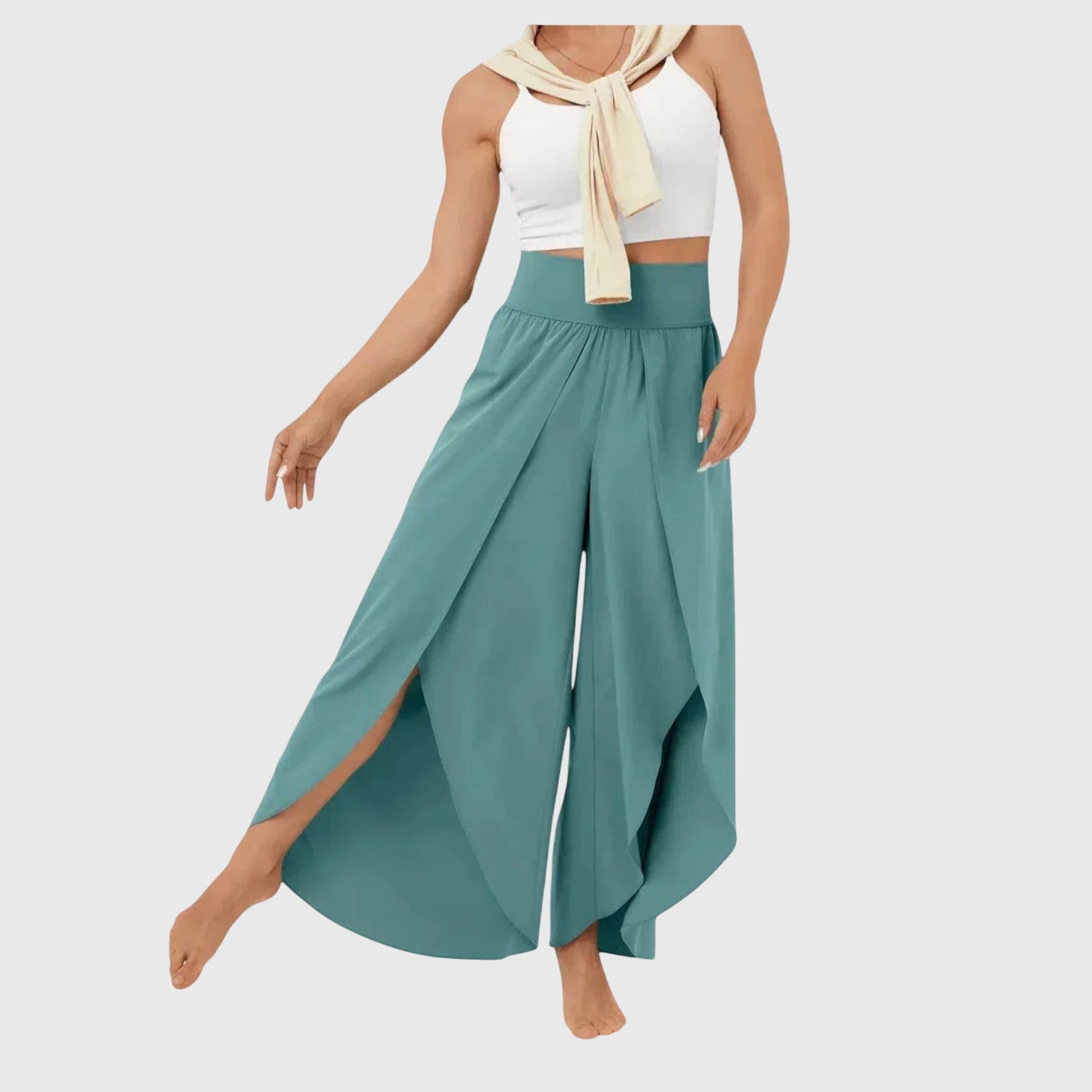 Damenhose Weit Boho Stil mit Schlitz - BerlinGlamour