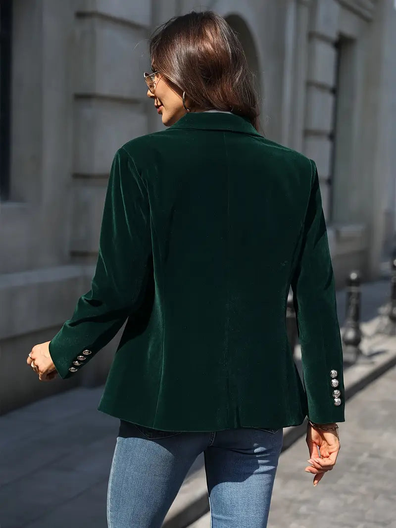 Damen Blazer Klassisch Ein-Knopf Verschluss Modern