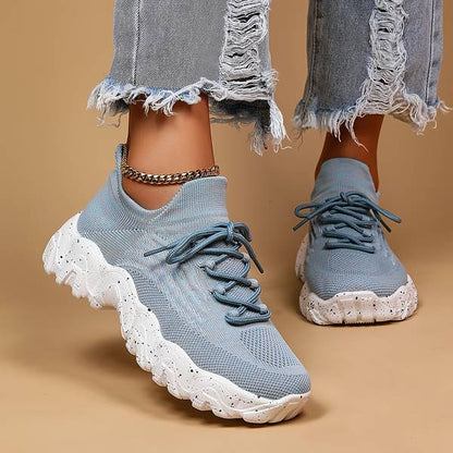Blaue Elastische Socken Schuhe Damen Modisch