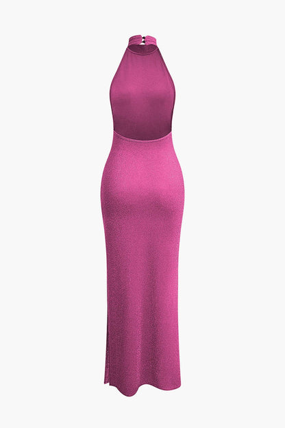 Glitzerndes Abendkleid Rückenfrei Neckholder Elegant