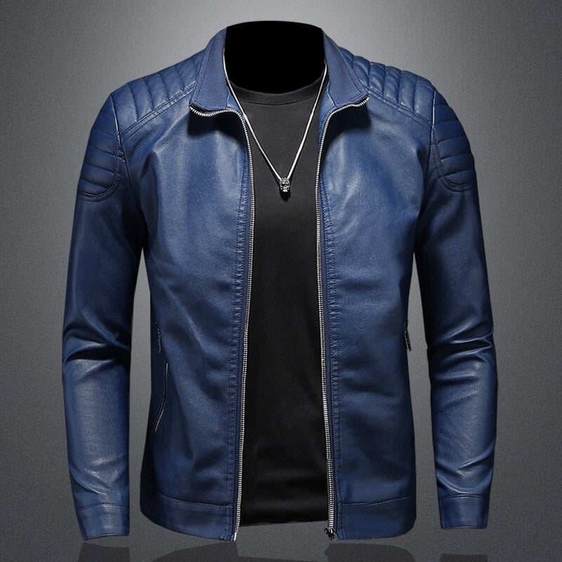 Lederjacke Herren Premium Lederschutzjacke Schwarz