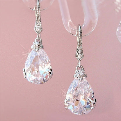 Hochzeitsohrringe Birnenform Hänge Ohrringe Elegant Glitzernd