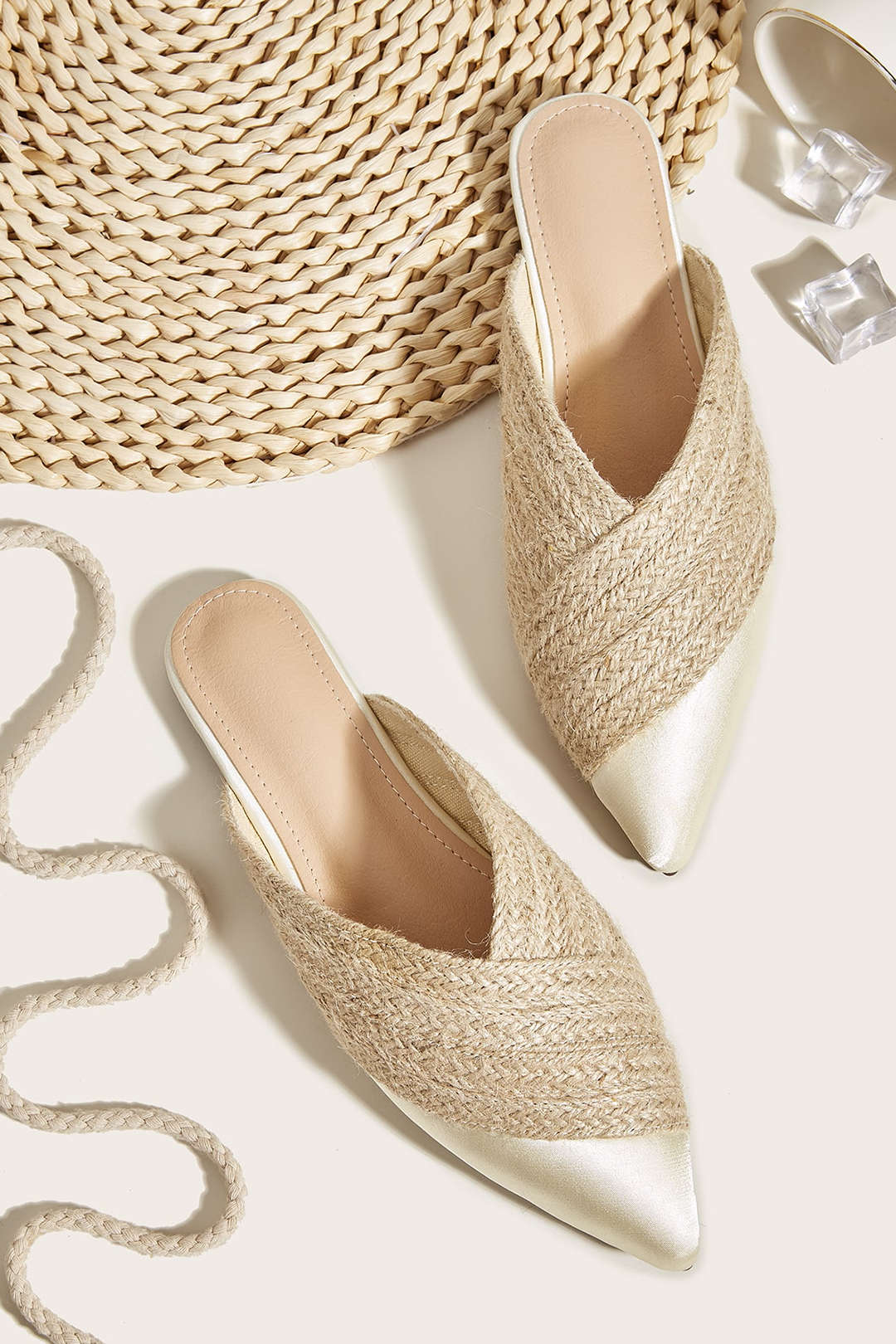 Moderne Mules Espadrille mit Spitze Damen - BerlinGlamour