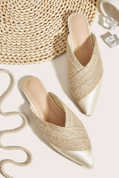 Moderne Mules Espadrille mit Spitze Damen - BerlinGlamour