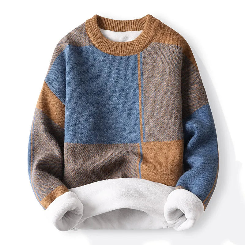 Herren Pullover Frühlingslook Colorblock Rundhals