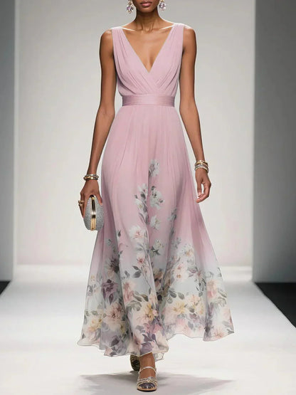 Damen Maxikleid Sommer Florales Leicht
