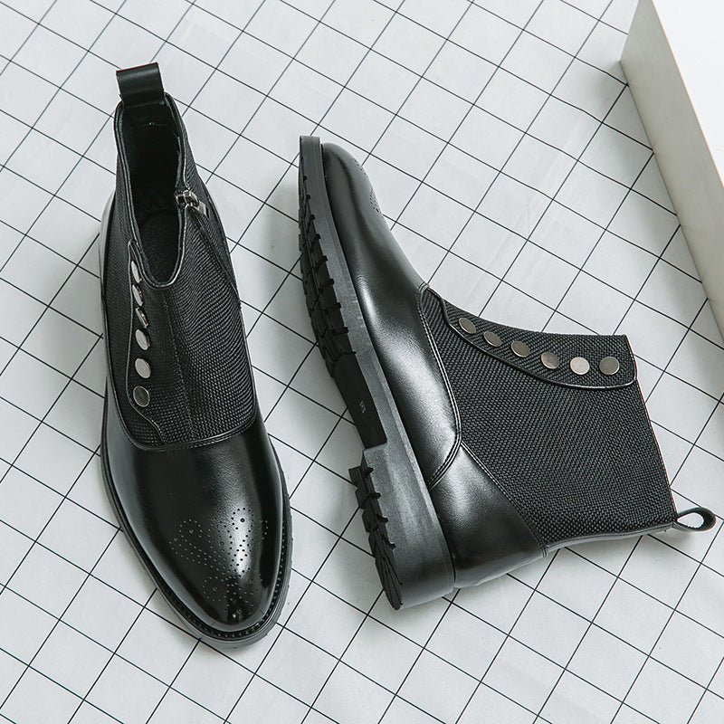 Herrenstiefel aus Leder Hochwertig Elegant Schwarz