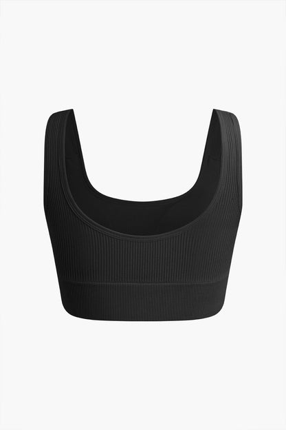 Sport-Set Damen Nahtlos Crop-Top Yoga-Shorts