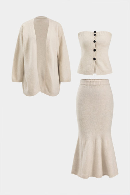 Elegantes Strick-Zweiteiler-Set mit Cardigan Damen - BerlinGlamour