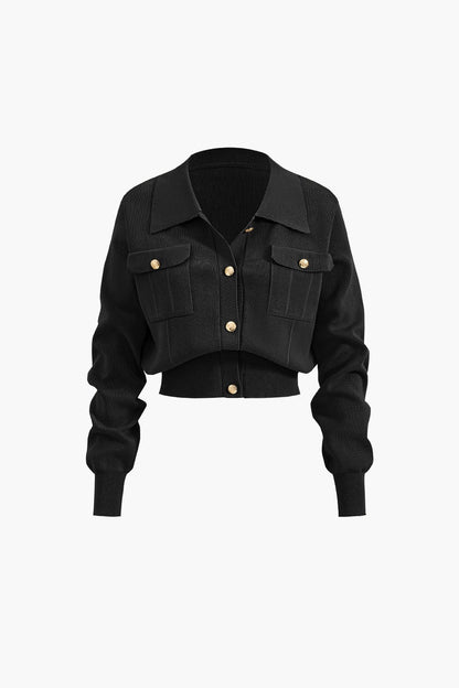 Strick-Set Damen Blazer Rock Kombination
