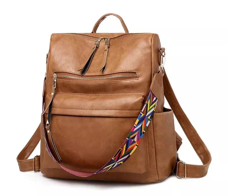Leder Rucksack Elegant Damen Schultertásche Schwarz - BerlinGlamour