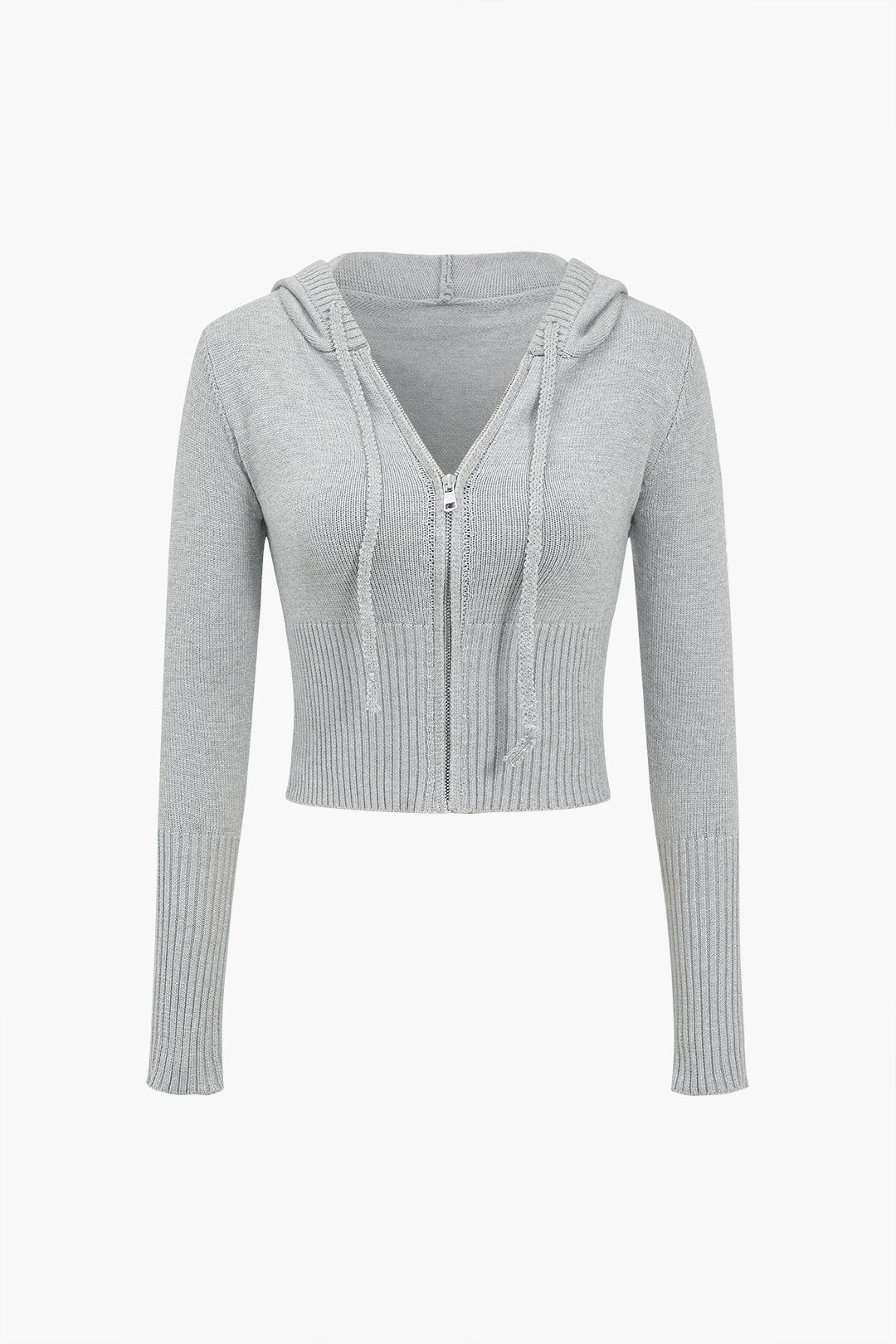 Strick-Set mit Kapuzenjacke und Schlaghose Warm