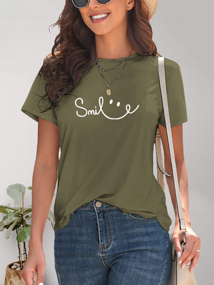 Kurzarm T-Shirt Frauen Rundhals Modern