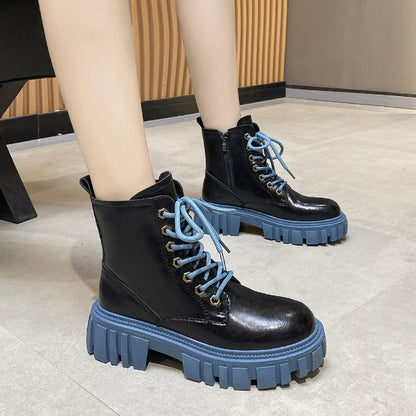 Damen Plateaustiefel Heidi Stil Modisch Hoch