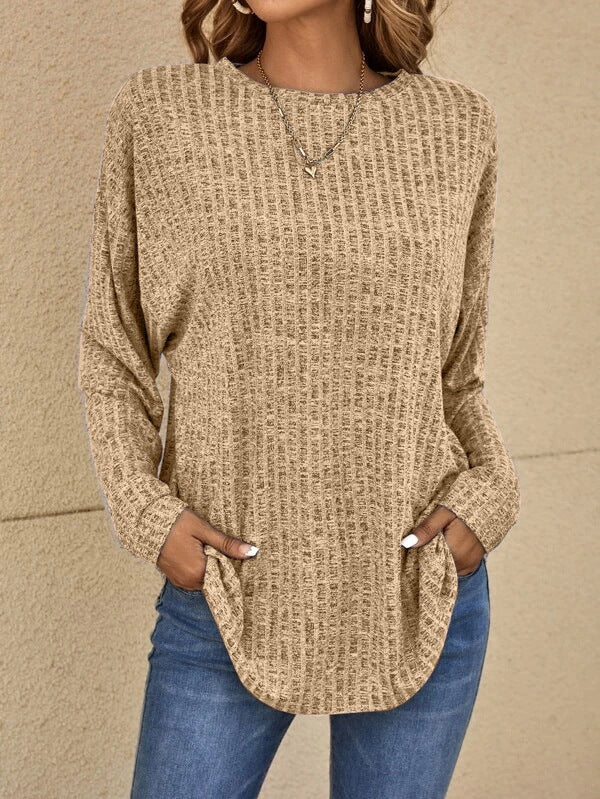Lässiger Pullover Langarm Bequem Grau