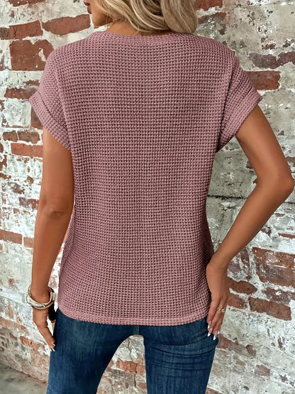 Geknotetes Damen Oberteil Gestrickt V-Ausschnitt - BerlinGlamour