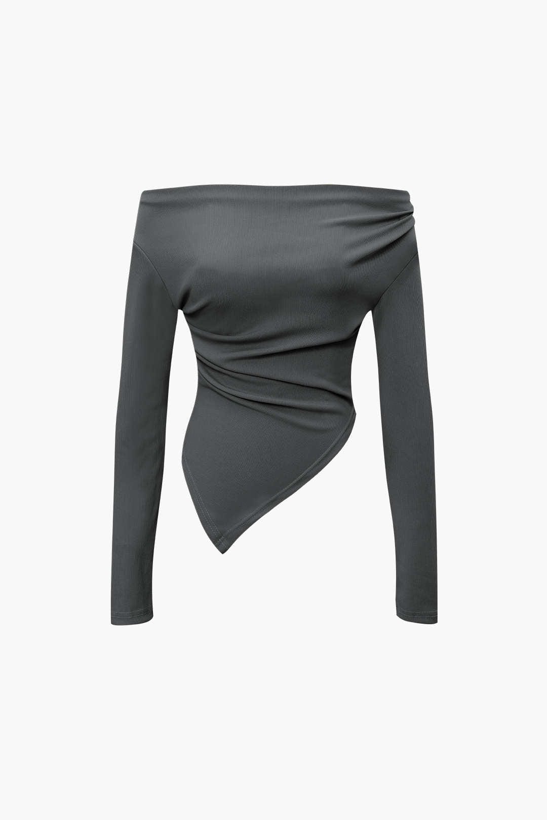 Elegantes Damen Zweiteiler Set Asymmetrisch mit Weiten Hosen