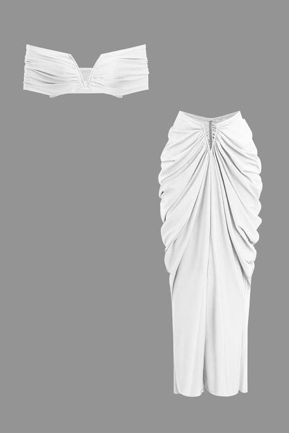 Elegantes Off-Shoulder-Set mit Drapierung Damen