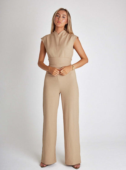 Eleganter Jumpsuit Damen Hochzeit Abendkleid Schwarz