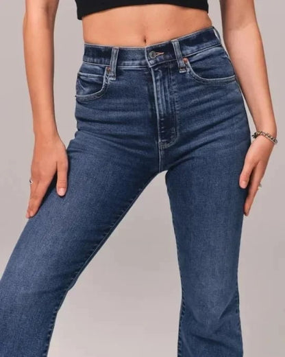 Retro Schlagjeans High Waist Frauen