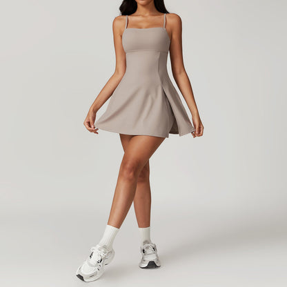 Damen Tennis Kleid mit Shorts Sportlich Elegant
