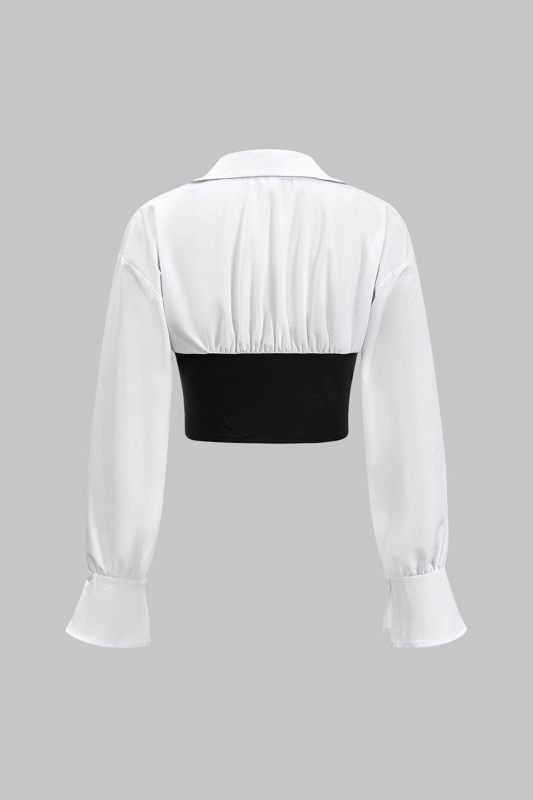 Elegantes Frauen Zweiteiler Set mit Corsage Bluse und Bleistiftrock