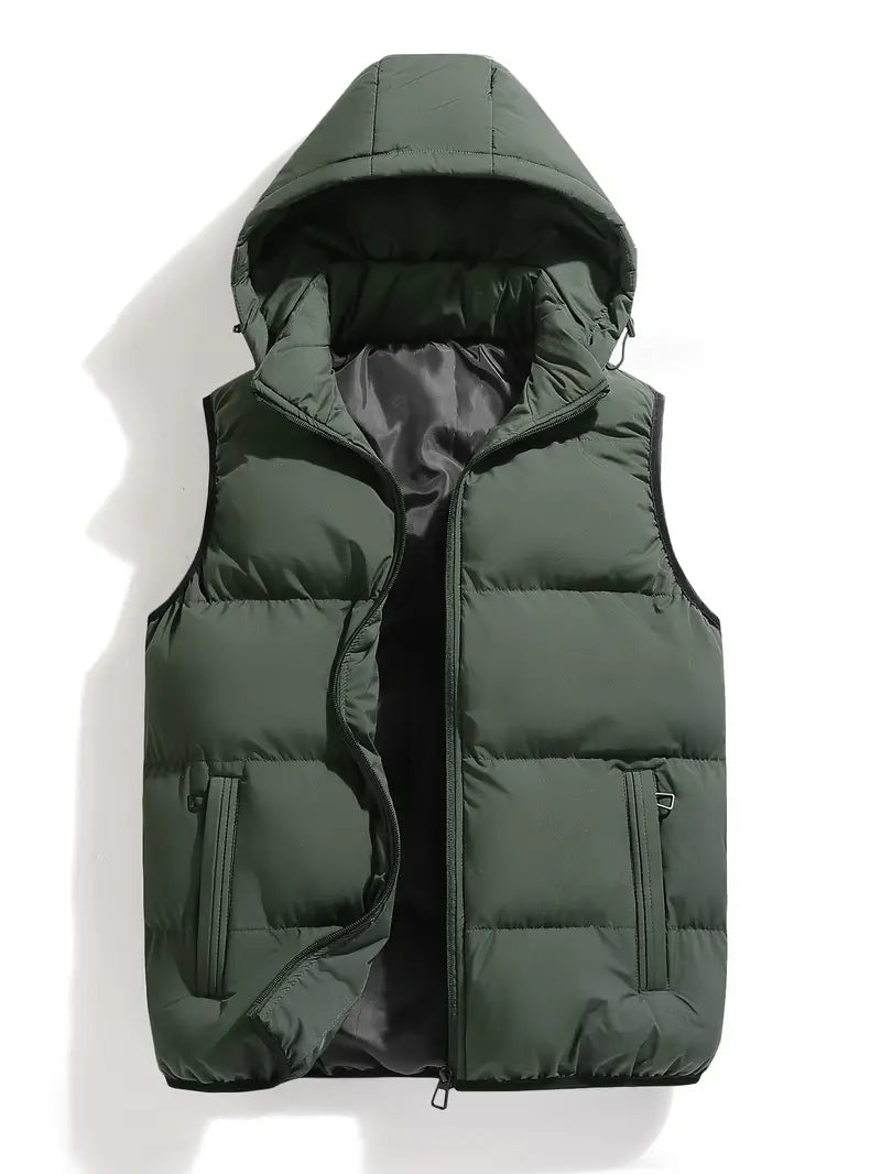 Herren Steppweste Leicht Körperwärmer Winterjacke Mit Kapuze