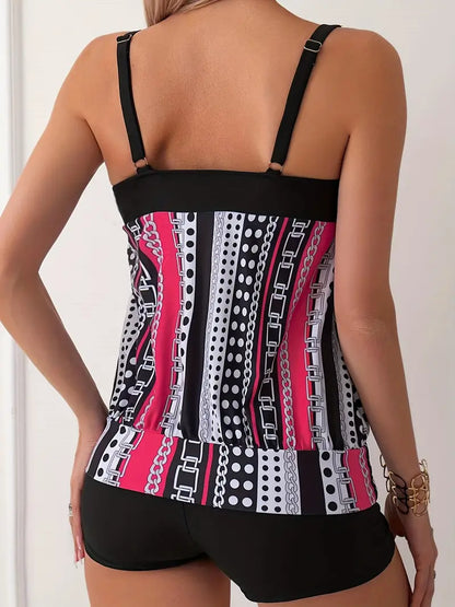Badeanzug Tankini Gestreift Damen