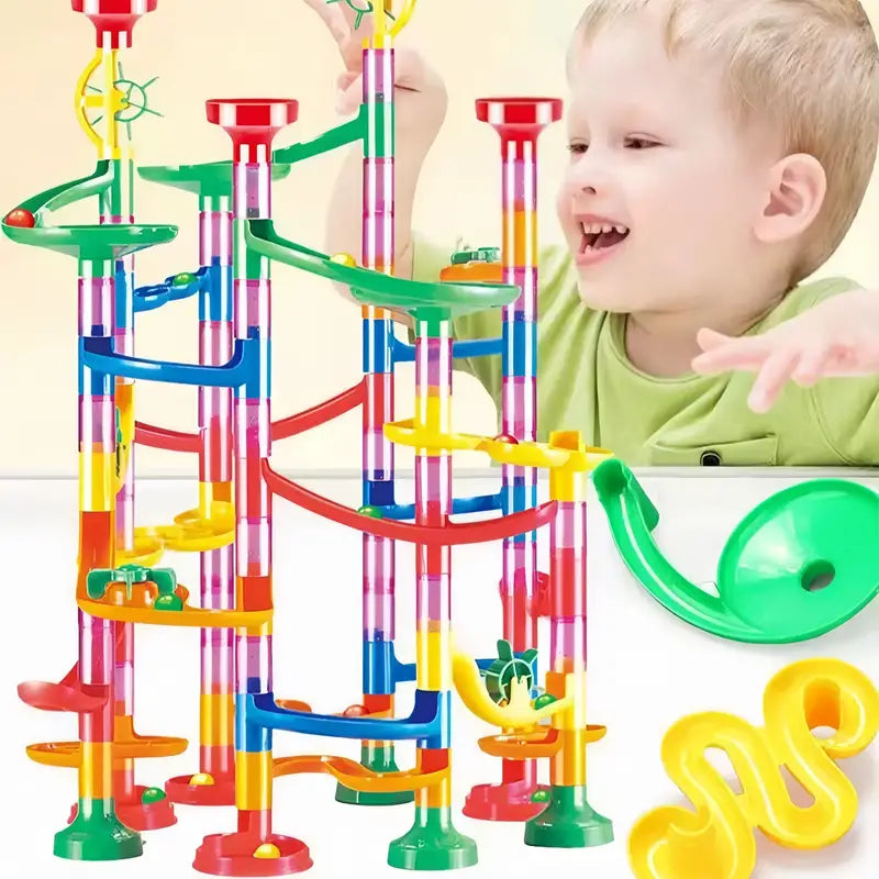 Murmelbahn Spielset Säulen Baustein Set für Kinder